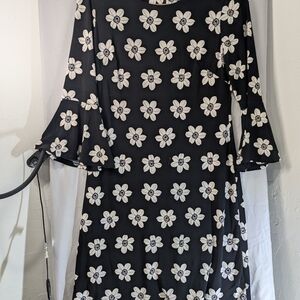 Tommy Hilfiger Black Dress with White Floral Design